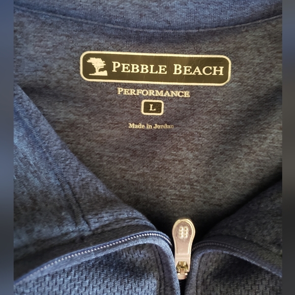 Pebble Beach Blue 1/4 Zip Long Sleeve Pullover Large.  FF141 - Picture 3 of 4